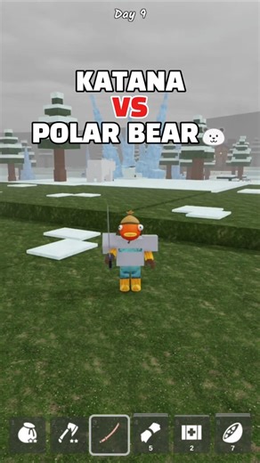 Katana vs polar bear🐻‍❄️
