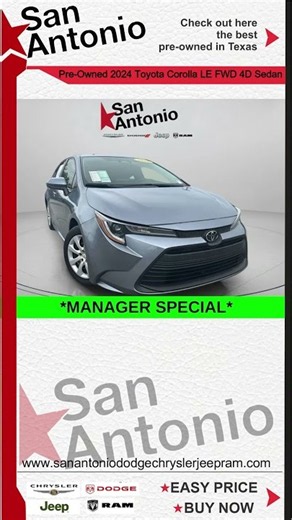 Pre-Owned 2024 Toyota Corolla LE FWD 4D Sedan