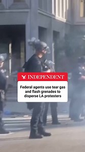 Tear gas, rubber bullets and flash grenades have been used by law enforcement in Los Angeles after protesters took to the streets in response to Donald Trump’s deployment of the National Guard. | The Independent