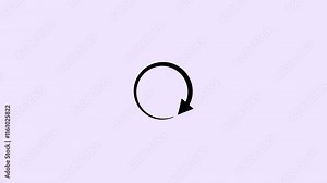 Circular rotating arrow animation, illustration of symbols for loading processes, recycling and energy circulation.