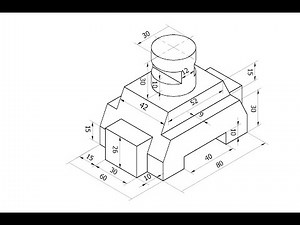 Preparatory engineering drawing, engineering projection drawing, cylinder projection drawing