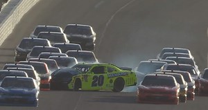 Big crash ends Brandon Jones’ day early after getting turned into wall