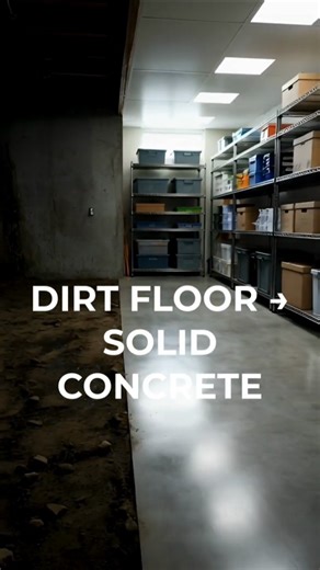 From Dirt Basement to Solid Concrete Floor in 36 Seconds!