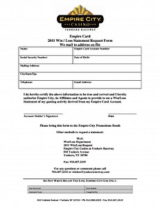 Seneca Niagara Casino Win Loss Statements