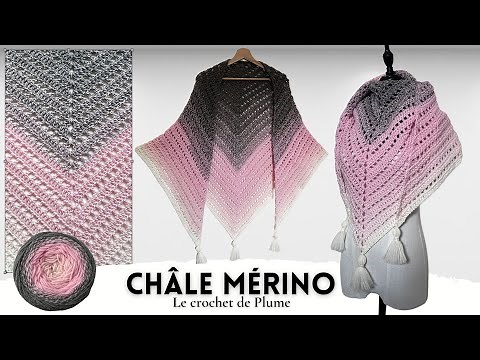 How to make an easy crochet shawl 🧶 Large Beginner Pattern 🧶 Lou Passion Merino Tutorial ⭐️ Chèche