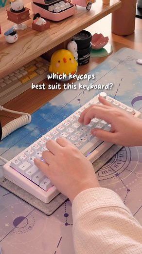 no (key)cap, 😉 this was supposed to showcase the subtle sound differences in the keycap profiles/materials… but there’s too much foam in this board and my mic couldn’t discern it well enough LOL (ಥ﹏ಥ) they do feel and sound a little different irl ! WHELP it’s still some good typing asmr right? 😅 and it was fun to try different looks on the GMK67~ Can you tell I like blue keebs? (*ᴗ͈ˬᴗ͈)ꕤ*.ﾟwhich look is your choice? 1. Ocean Theme Keycaps: XDA, PBT 2. ePBT Ramenstop: Cherry, PBT 3. Shoko colou