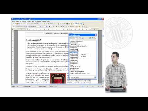 Word Processing with Open Office Writer: Managing Formatting with Styles | | UPV