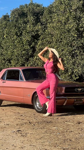 Constance Nunes on Instagram: "HI BARBIE 🙋🏽‍♀️💞 Happy Halloween from Babystang and I 🎃 #constancenunes #babystang #carsbyconstance"