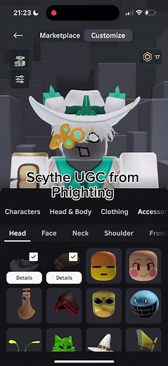 Scythe Avatar Tutorial #roblox #scythe #phightingroblox #phighting #tutorial