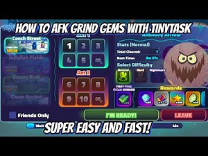 HOW TO AFK GRIND GEMS WITH TINYTASK SUPER EASY AND FAST (spongebob tower defense