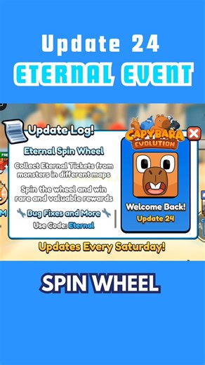 UPDATE 24 ! Eternal Event | CAPYBARA EVOLUTION #roblox