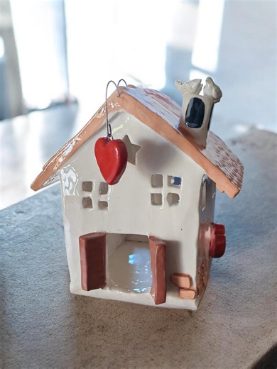 Table Lantern House, Battery-operated Lamp, Cordless Lamp, Perforated White Ceramic, Carved Bedside Lamp, Home Lantern - Etsy