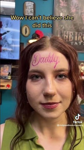 Crazy forehead tattoo 😨