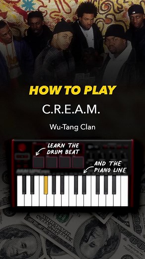 Melodics | Learn How to Play “C.R.E.A.M.” by Wu-Tang Clan 💥 Explore the iconic drum beat and piano line of Wu-Tang Clan's "C.R.E.A.M." Produced by... | Instagram