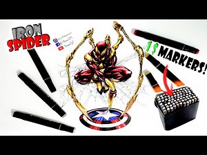 How to draw Spider-Man (Iron Spider) with $ 1 markers | Marvel Comics | DrawUp!