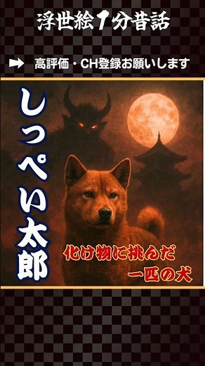 【浮世絵１分昔話】しっぺい太郎【Schippeitaro】#shorts