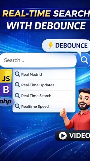 Real-Time Search with Debounce Using JavaScript & PHP#debounce#realtimesearch #quickjs#jstips#search
