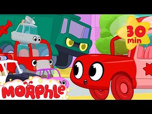 Morphle vs vehicle bandits. Ambulance, fire truck, dump truck, police car and many other vehicles!