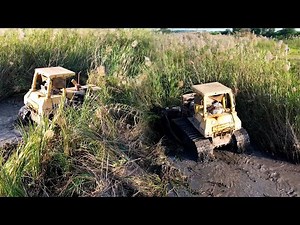 Incredible!! Best Dozer KOMATSU D65E Working​ Push the water Clearing Land Forestry swamp