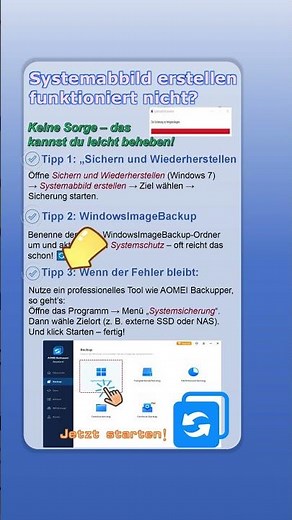 💡 Systemabbild erstellen unter Windows 10/11 funktioniert nicht? Hier ist die Lösung! #pc #backup