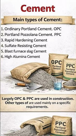 Types of Cement | OPC vs PPC#cement #civil #construction #opc #ppc