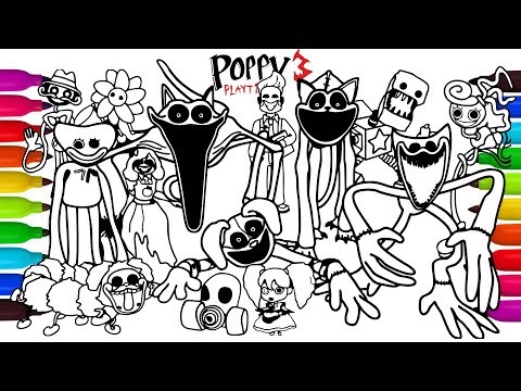 Poppy Playtime Coloring Pages New/How to Color ALL CHARACTER Fearful, Hoppy Hopscotch & Catnap #3.2e