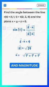 Find the Angle Between a Line and a Plane in Seconds | Step-By-Step 3D Geometry