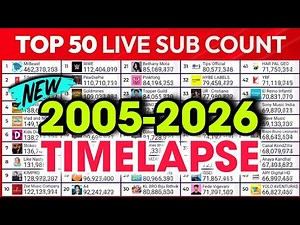 Top 50 Youtubers Live Sub Count (2005-2026) | MDM Live Sub Count TIMELAPSE