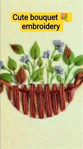 very amazing floral bouquet 💐 embroidery tutorial #embroidery #bouquet #handbroidery
