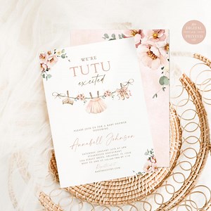 Tutu Baby Shower Invitation, We're Tutu Excited, Editable Instant Digital or Printed, BA22525 - Etsy