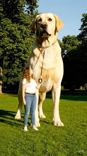 Giant 10-Foot Labrador Dog Pulls Woman #dogshorts #dog