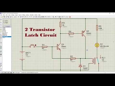 2 NPN PNP BJT Transistor Latch Circuit Design Proteus Simulation #transistor #simulation #proteus