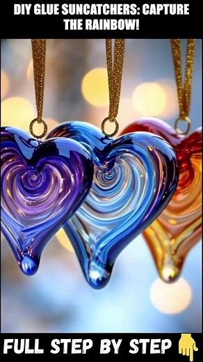 DIY Glue Suncatchers: Capture the Rainbow! Materials: Clear school glue A clear plastic lid or sheet Liquid watercolors or vibrant food coloring Full STEP BY STEP in First (C.o.ʍ.m.е.ո.τ) 👇 Enjoy ❤️👇👇 | Charming Recipes