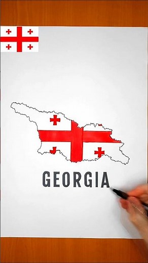 How to draw map Georgia 🇬🇪| Georgia map drawing #shorts #georgia #drawing #map #art #trend #viral