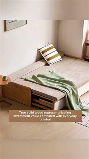 Solid Wood Sofa Bed That Transforms Flexible Living Rooms #sofa #bed #cabinet