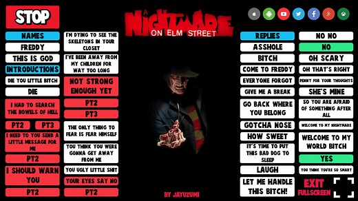 FREDDY KRUEGER SOUNDBOARD