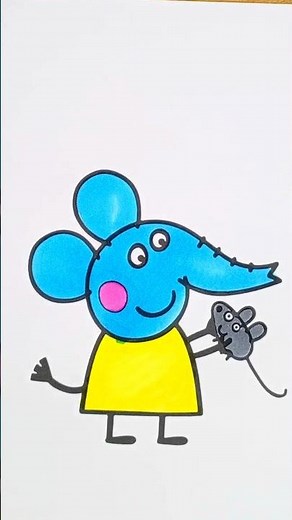 Peppa Pig Friend Drawing and coloring pages for kids #peppa #cartoon #peppapig #ytshorts #baby