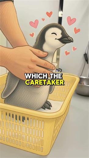 Sleepy baby penguin eating and smiling ❤️