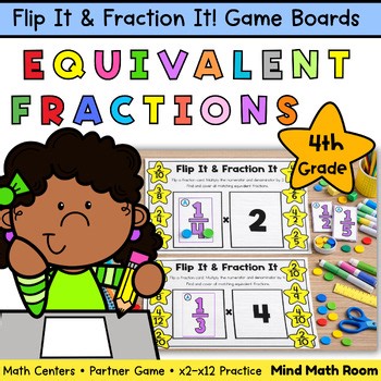 Fun Fraction Flipping Game: Equivalent Fractions for 4th Grade Math Centers!
