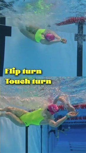 Flip Turn VS Touch Turn 🏊‍♀️ #swimming #swim