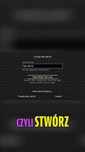 Minecraft Tutorial: Tworzenie Nowego Świata i Wybór Trybu Gry! #shorts