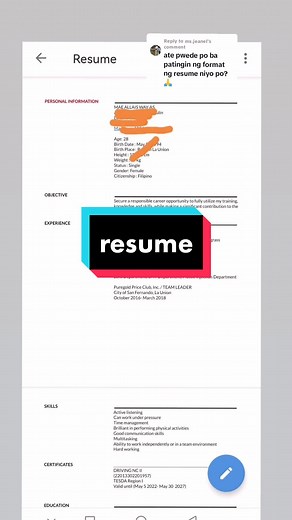 Sample Resume for Japan Farmer - Educational Attainment and CV Application