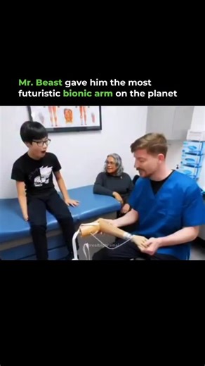 Big Brain AI on Instagram: "Mr. Beast didn't just give him a new arm. He gave him one of the most advanced bionic arms ever built. What looks like a simple fitting is actually Al reading muscle signals and neural input, allowing the hand to move naturally and grip with precision. This isn't just a better prosthetic. It's human and machine working together in real time. #Technology #MrBeast #BionicArm #Prosthetic Follow @realbigbrainai to stay up to date with the latest Al news."