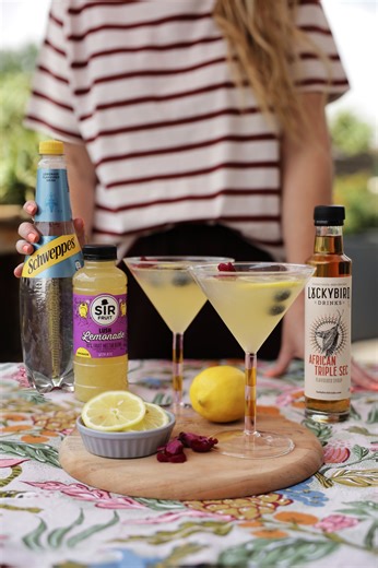 Sir Fruit on Instagram: "Meet the Pinadilla Mocktail! 🍹🍍💜 A splash of Lush Lemonade, a handful of ice, and suddenly you’re the holiday bartender no one knew they needed. Here’s what you’ll need: - 1/3 cup of Luckybird African Triple Sec - 4/5 bottles of Sir Fruit Lush Lemonade - A bottle of Schweppes Lemonade or Soda - Ice 1. - Fresh lemon or lime slices Method: - Add ice to a punch bowl or large jug. - Add 1/3 cup of @luckybird.drinks African Triple Sec Syrup, about 4/5 bottles of Sir Fruit