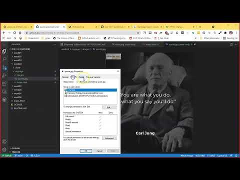 Use Visual Studio Code online to upload a photo to your GitHub site.