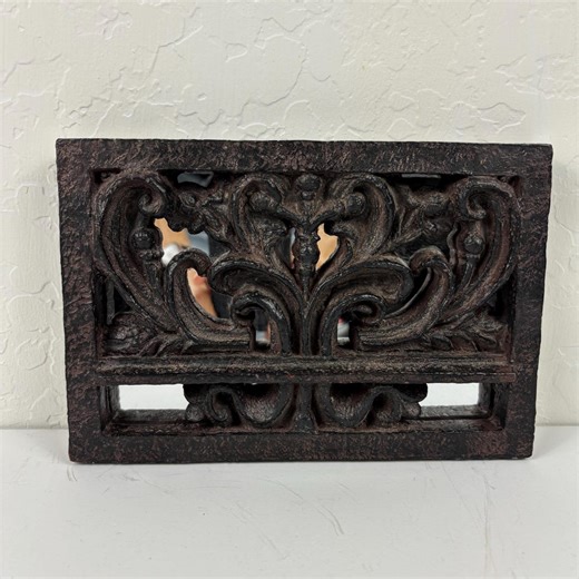 Vintage Style Resin Wall Mirror Barroque Scroll Resin Frame, Small Decorative Accent Mirror, Antique Black Wall Decor 9x6 Inches - Etsy