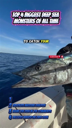 Top 4 Biggest Deep Sea Monsters of All Time 🌊😱 | Incredible Ocean Giants! #FishingShorts