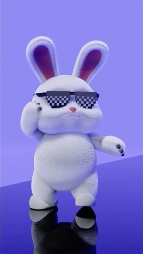 3D Animation Funny - Fat Bunny Jumping Cute Addictive