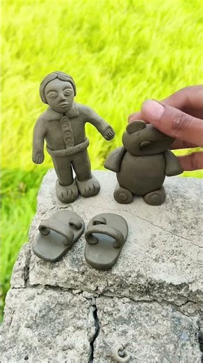 Making clay people and playing with dolls are other #clay #shorts