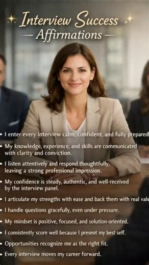 Success Begins With Confidence | Interview Success Affirmations